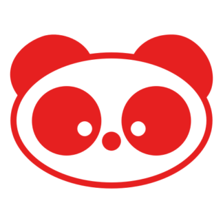 Small Eyed Panda Decal (Red)